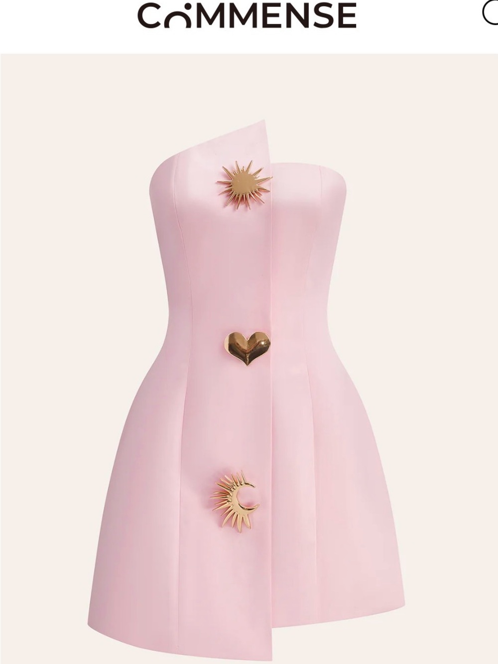 Commense Blush Pink Strapless Sculpted Mini Dress